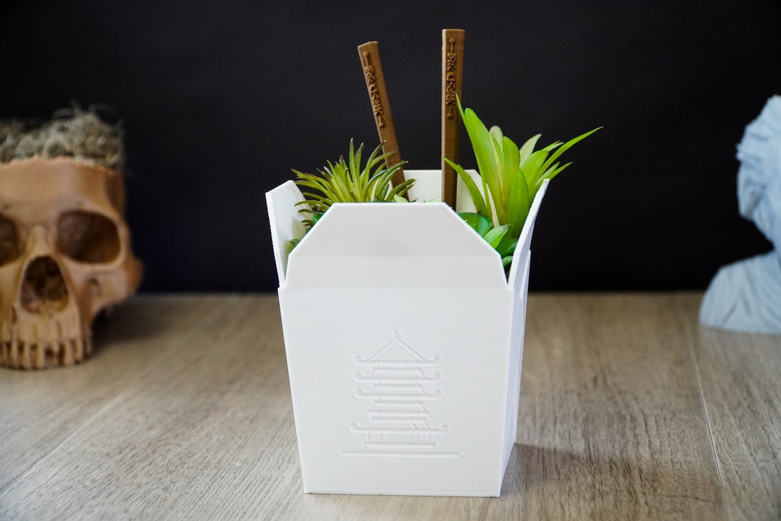3D Printed Chinese Takeout Box Planter / Flowerpot Etsy
