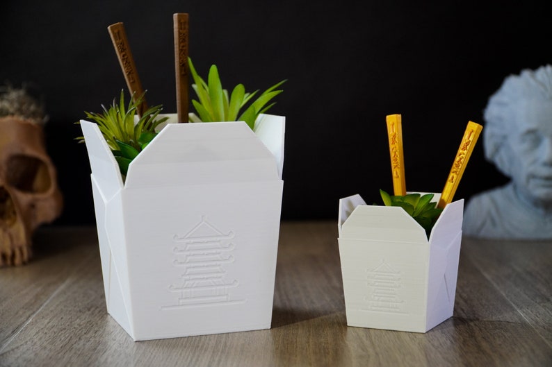 3D Printed Chinese Takeout Box Planter / Flowerpot Etsy