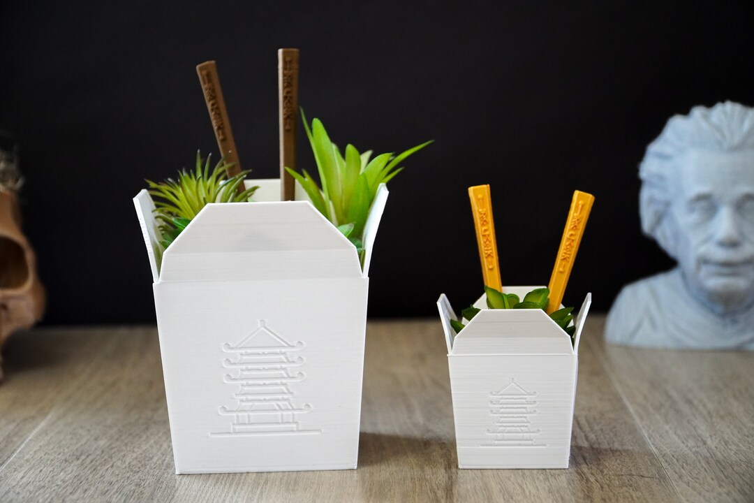 3D Printed Chinese Takeout Box Planter / Flowerpot Etsy