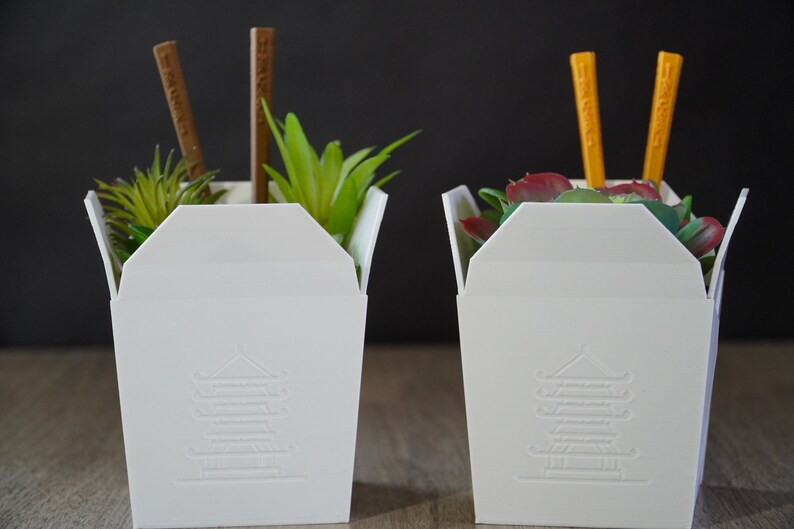 3D Printed Chinese Takeout Box Planter / Flowerpot Etsy