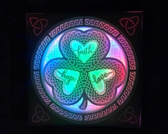 CLEARANCE - Clover Light Box Shadow Box St Patrick's Day Gift