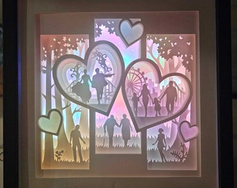 Happily Ever After Lightbox, Shadow Box, Wedding Gift, Anniversary Gift, Unique Christmas Gift, Handmade Holiday Gift