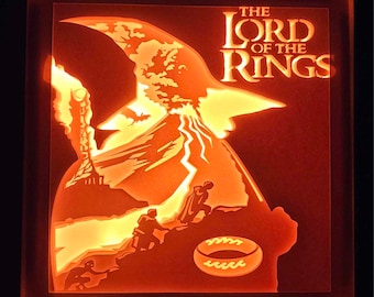 One to Rule Them All Lightbox, Shadow Box, Unique Christmas Gift, Handmade Holiday Gift