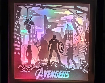 Heroes Lightbox, Shadow Box, Unique Christmas Gift, Handmade Holiday Gift