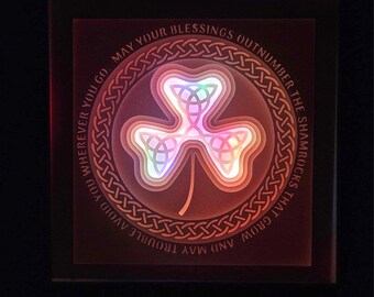 CLEARANCE - Irish Blessing Light Box Shadow Box St Patrick's Day Gift