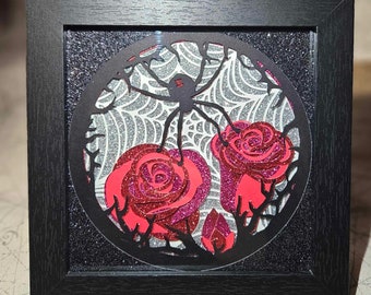 3D Black Widow Mini Shadow Box Frame Wedding Gift Mens Gift Womens Gift Boy Gift Girl Gift Valentine's Gift