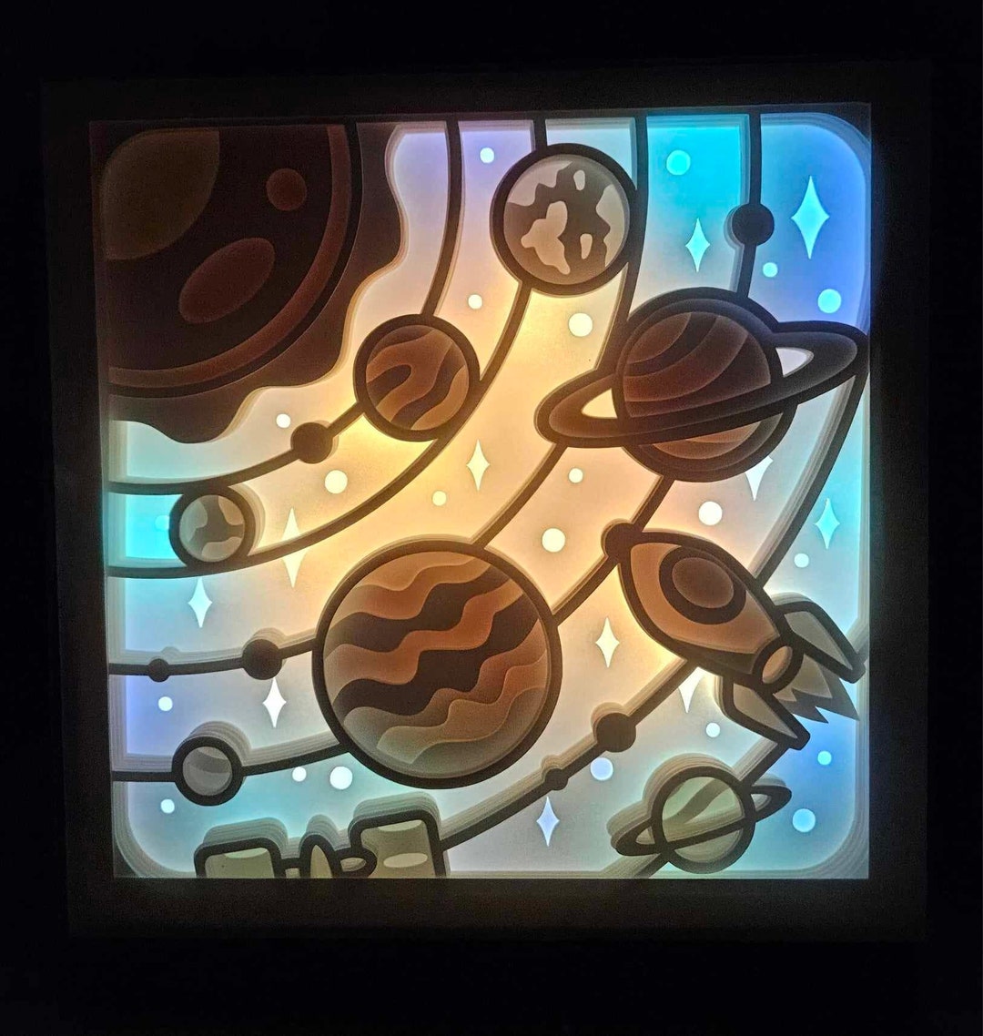 Solar System Lightbox Shadow Box Mens Gift Womens Gift Boy Gift Girl ...
