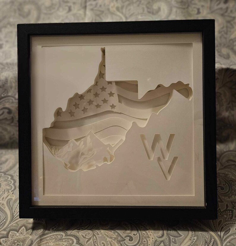 West Virginia Light Box Shadowbox Mothers Day Gift Fathers Day Gift Etsy