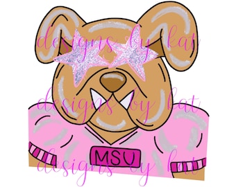 design di sublimazione preppy bulldog msu, file digitale, png, design di tendenza