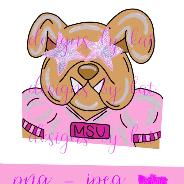 msu bulldog preppy sublimation design, fichier numérique, png, design tendance