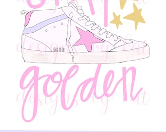 download digitale di preppy golden goose png, design a sublimazione "stay golden"