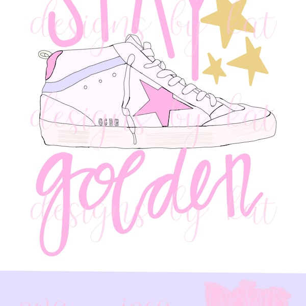 preppy golden goose png digital download, stay golden sublimation design