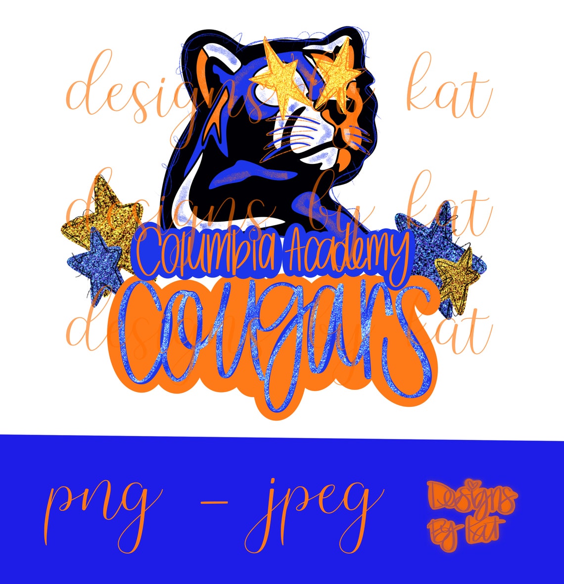 Columbia Academy Cougars Design, Png File, Preppy and Trending Digital