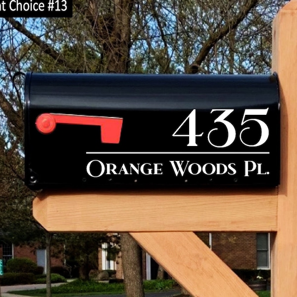 Mailbox Decal | Personalized Mailbox Numbers Street Address Vinyl Decal