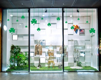 Hanging Shamrock Decals  | St. Patrick's Day Window Decals