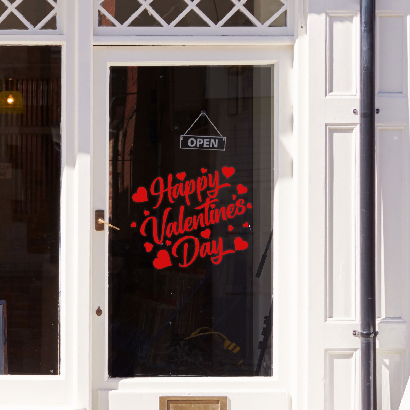 Happy Valentines Day Vinyl Decal | Valentine Hearts Sticker for Windows ...