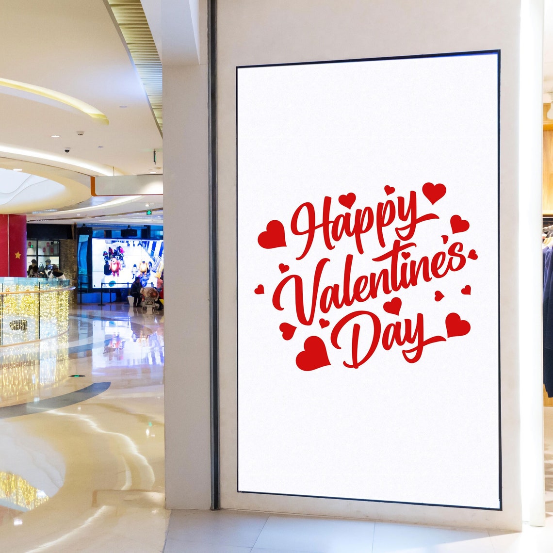 Happy Valentines Day Vinyl Decal | Valentine Hearts Sticker for Windows ...