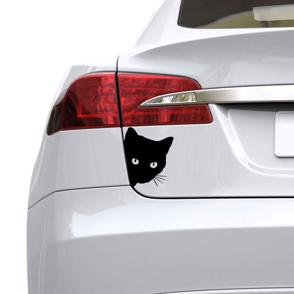 Peeking Cat Vinyl Decal | Bumper sticker | Car decal | Window decal | Laptop, phone decal. Many colors and sizes available