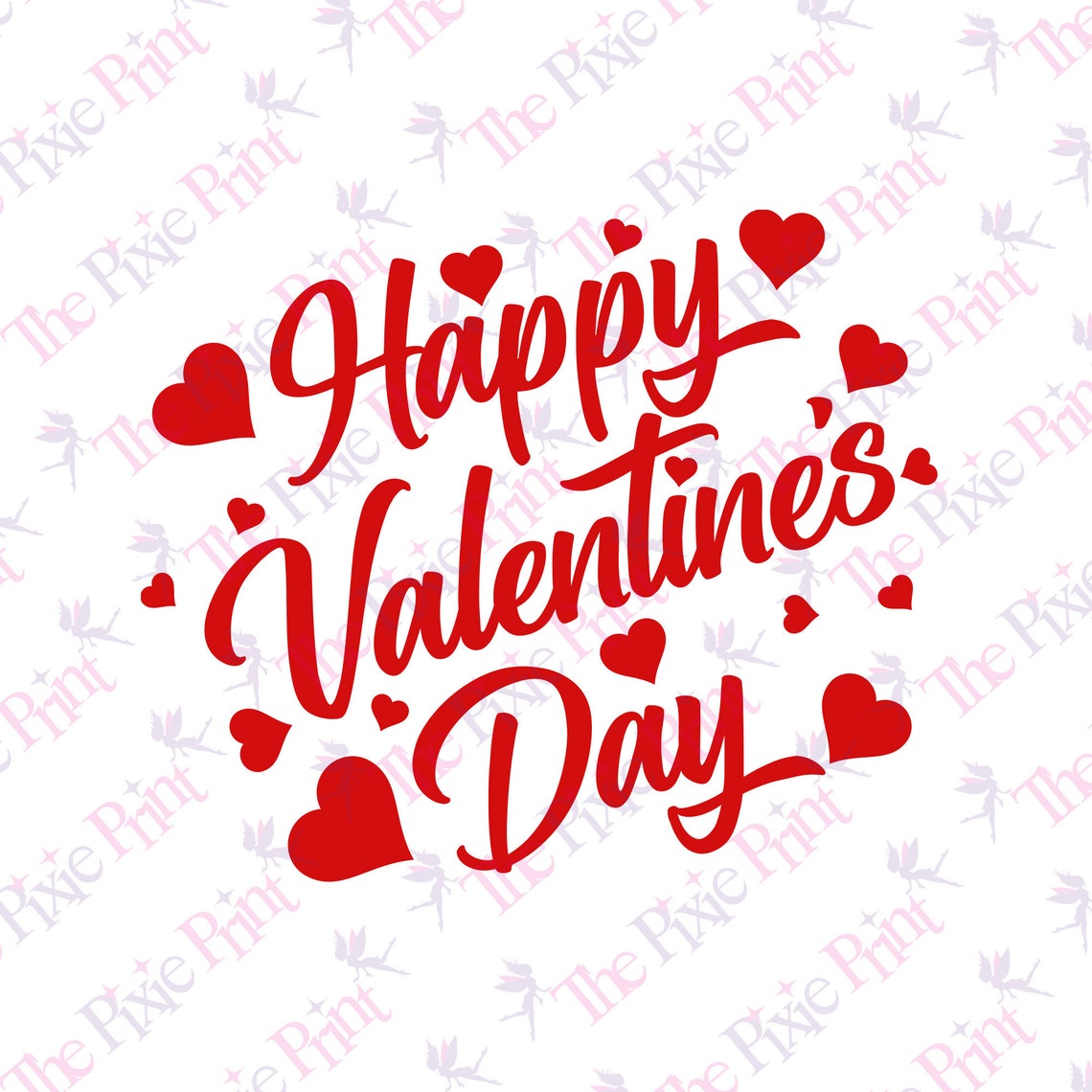 Happy Valentines Day Vinyl Decal | Valentine Hearts Sticker for Windows ...