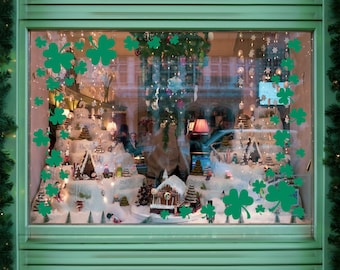 Hanging Shamrock Decals  | St. Patrick's Day Window Decals