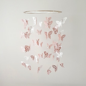 Rose Gold Butterfly Mobile, Sparkle Butterfly Mobile, Girl Crib Mobile, Ceiling Crib Mobile, Mobile Rose Gold, Enchanted Mobile,Fairy Mobile