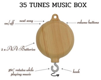 Mobile Music Box,  Music Box for Mobile, Music Mobile, Mobile Motor, Musical Mobile Motor, Motion Box, Rotating Music Box, Crib Mobile Music