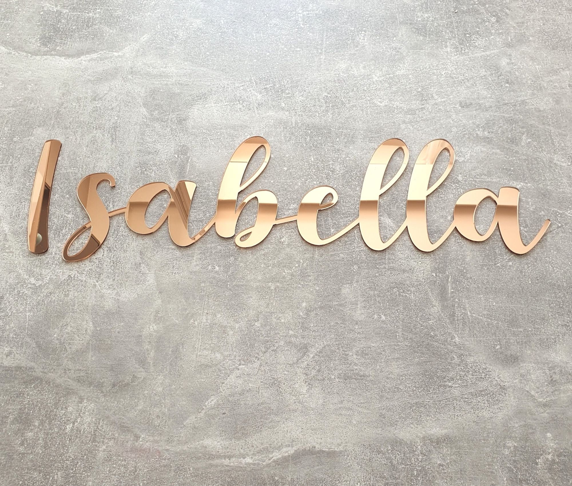 Rose Gold Name Sign Rose Gold Name Wall Decor Nursery Name Etsy