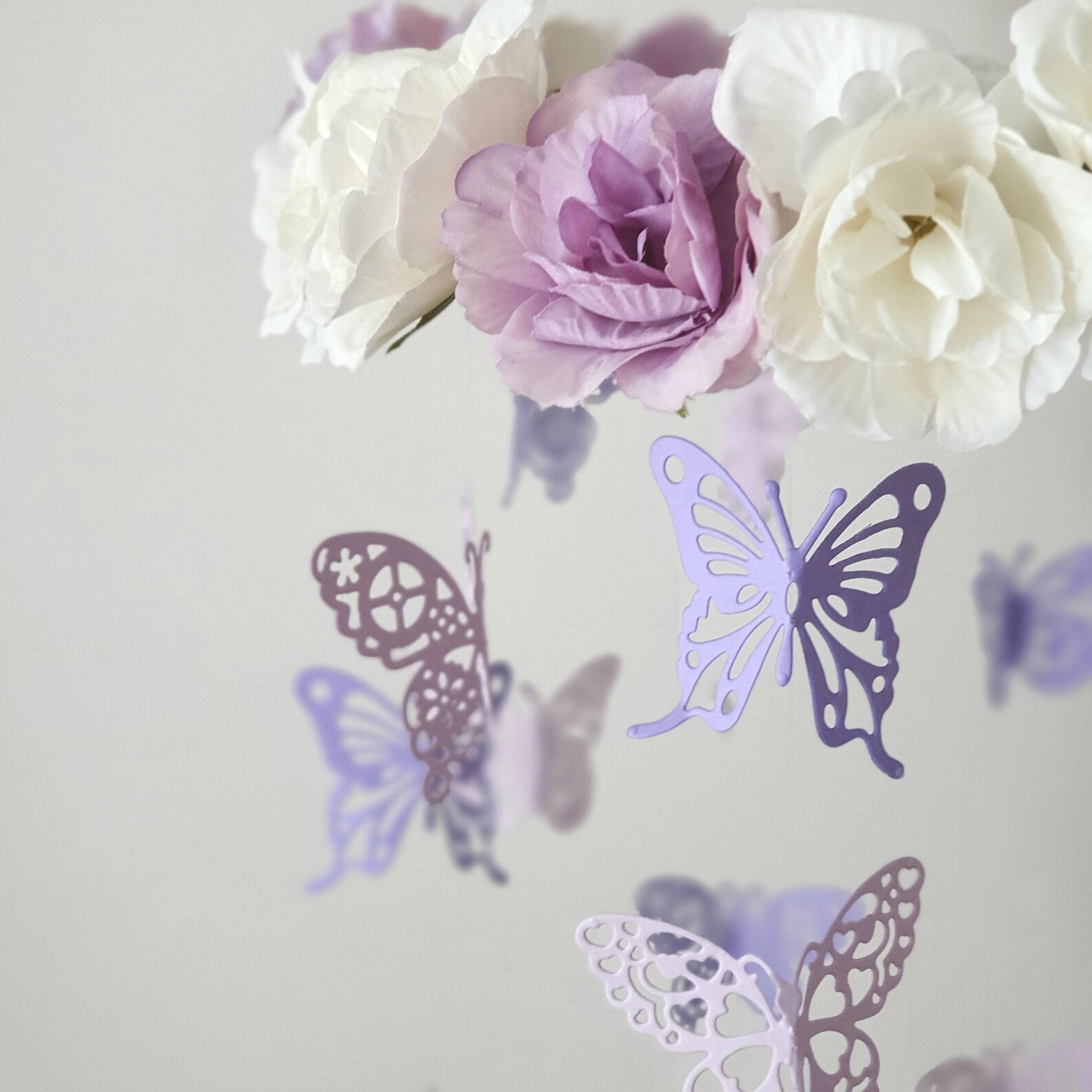 Purple Butterfly Crib Mobile Purple Mobile for Crib Paper Etsy