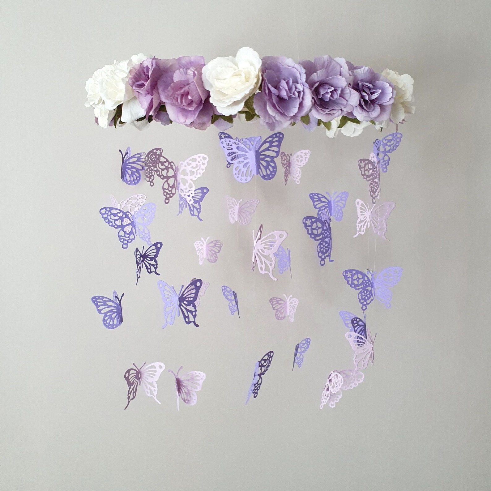 Purple Butterfly Crib Mobile Purple Mobile for Crib Paper Etsy