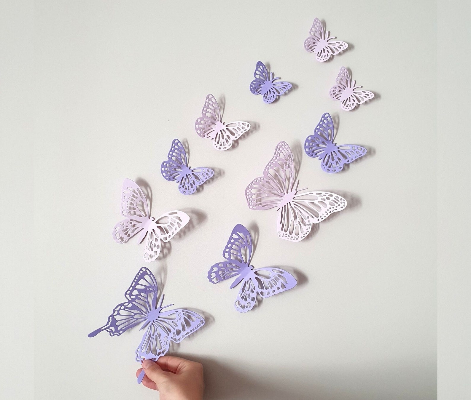 Purple Butterfly Wall Art Purple Nursery Wall Art Purple Etsy
