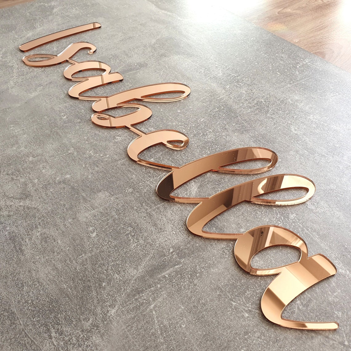 Rose Gold Name Sign Rose Gold Name Wall Decor Nursery Name Etsy