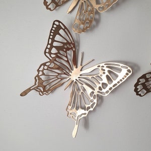 Gold Butterfly Wall Stickers, 3D Butterfly Wall Decor, Butterfly Decals ...