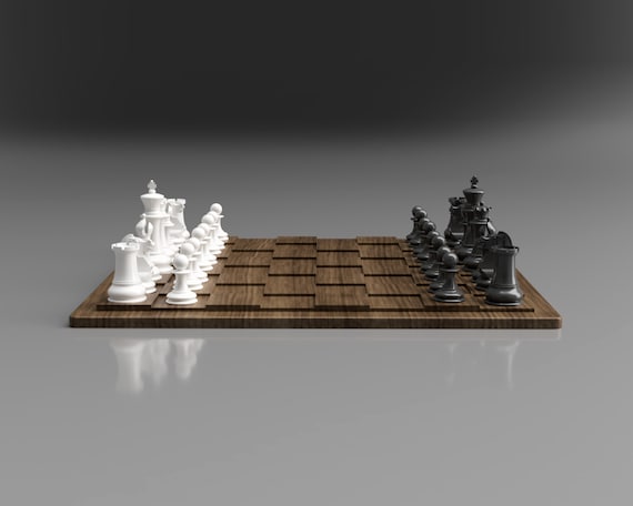 Wood Chessboard 2D & 3D CAD Files / stl f3d iges dxf skp step / Scala 1:1 /  Download istantaneo / CNC / Stampa 3D / Modello 3D / Lavorazione del legno  -  Italia