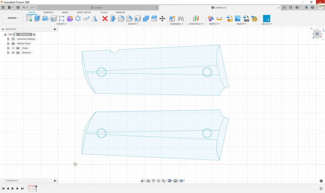 Buy 1911 Grips 2D CAD Files Dxf Svg Dwg F3d 11 Scale Instant Download for CNC Woodworking & 3D