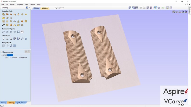 1911 Grips 3D CAD Files Stl Step Skp Obj 3mf F3d 1:1 Scale Instant ...