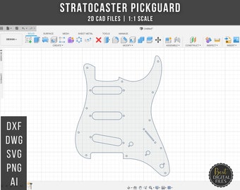 Fender Stratocaster Pickguard Digital Files 1:1 Scale | DXF SVG PNG Ai | Instant Download | Cnc Laser Cut Files | Electric Guitar Pick Guard