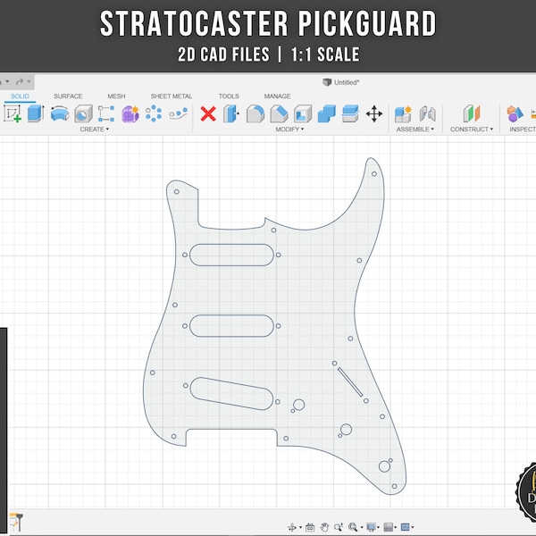 Fender Stratocaster Pickguard Digital Files 1:1 Scale | DXF SVG PNG Ai | Instant Download | Cnc Laser Cut Files | Electric Guitar Pick Guard