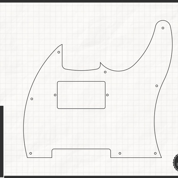 Fender Telecaster Pickguard Digital Files without Control Plate Cutout | DXF SVG PNG Ai | Instant Download | Cnc Laser Cut Files | Guitar