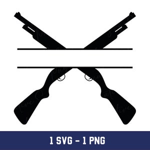 Split Shotgun Rifle, Shotgun Monogram Svg,Crossed shotgun Svg,Hunter Svg, Shotgun Monogram Png,Crossed shotgun Png, Hunter Png