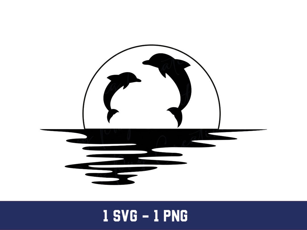 Dolphin Ocean Sunset Png,dolphin Ocean Sunset Svg, Tropical Svg, Ocean