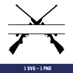 Split Shotgun Rifle, Shotgun Monogram Svg,Crossed shotgun Svg,Hunter Svg, Shotgun Monogram Png,Crossed shotgun Png, Hunter Png