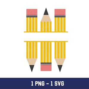 Pencil Split Png, Pencil Split Svg, Pencil Split Monogram