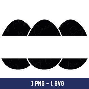 Easter Eggs Split Monogram SVG PNG: Name Frame (Digital Download)