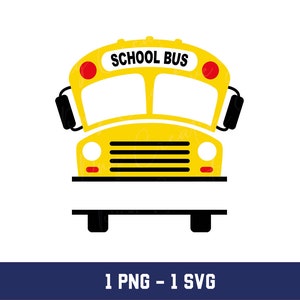 School Bus Split Frame: PNG SVG (Digital Download)
