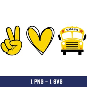 School Bus Love SVG PNG: Back to School Clipart (Digital Download)