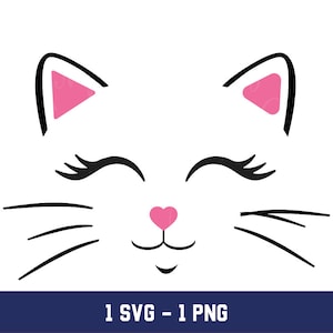 Cat Face Svg,Cute Kitten Svg,Cat Face Png,Cute Kitten Png