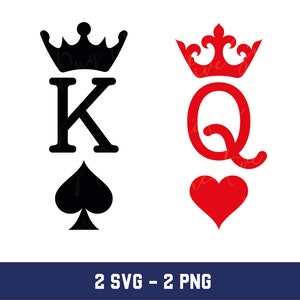 King and Queen SVG, King and Queen Png, King of Hearts, Queen of Hearts