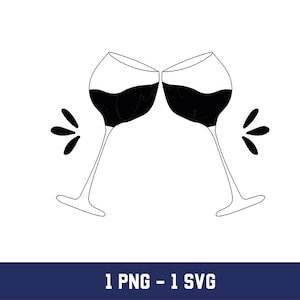 Clinking Wine Glasses Png Svg (Digital Download)
