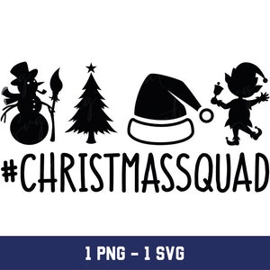 Christmas Squad PNG SVG: Holiday Clipart (Digital Download)