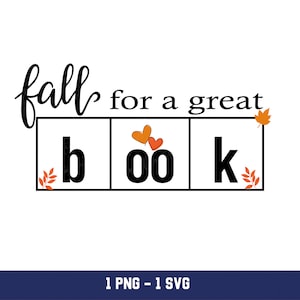 Fall for a Great Book Png, Reading Teacher Png, Reading Interventionist Png, Fall Teacher Png, Librarian Png, Science of Reading